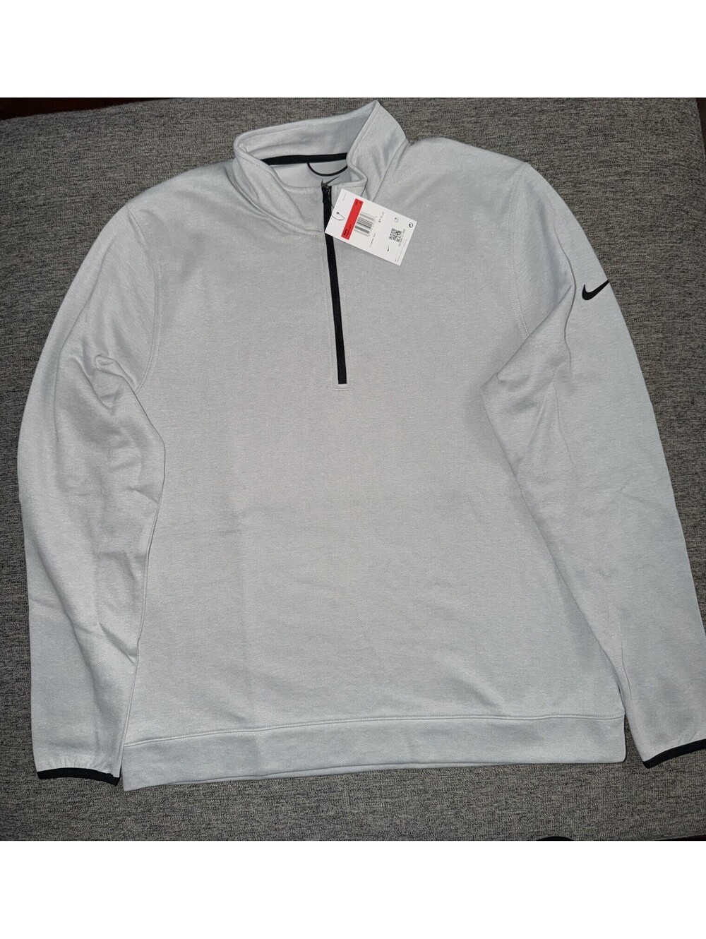 Nike Golf Tour Men XL Performance 1/2 Zip Smoke Grey/Black FQ0472-077 NWT $105